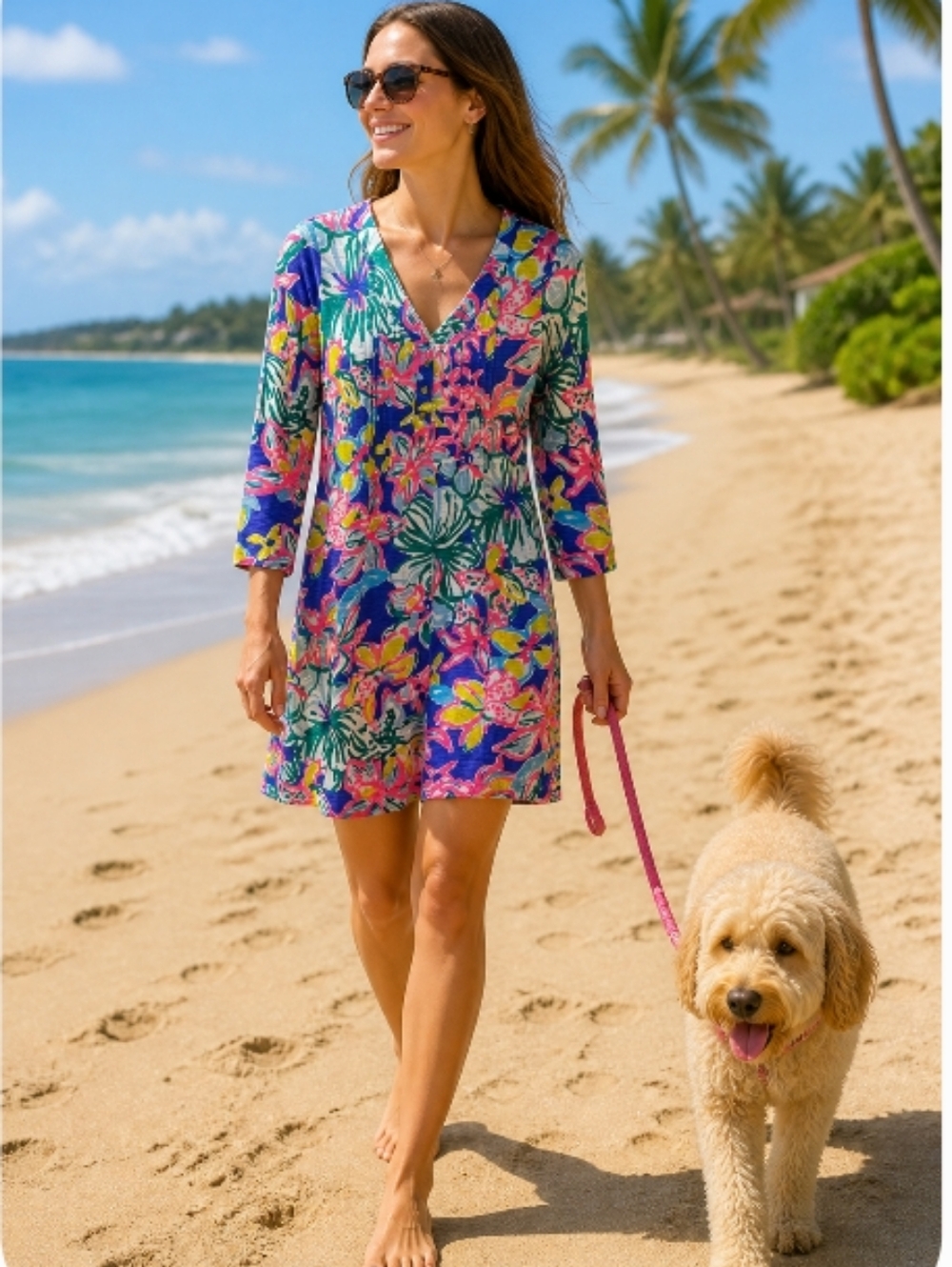 Lilly Pulitzer Amberly Swing Casa Azul Iris Blue Coverup Dress Medium Preppy